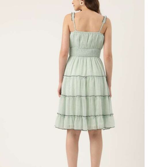 Antheaa Chiffon Babydoll Sundress XL Mint Green Ruffle Smocked Tier Summer Dress - Picture 16 of 16